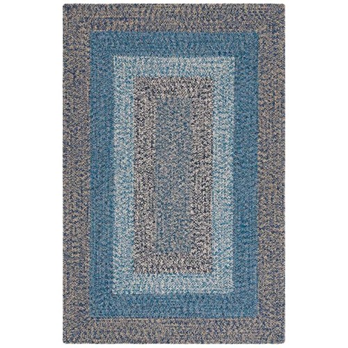 Safavieh Braided 5'-0" x 5'-0" Round Hand Woven Rug in Navy / Blue - Picture 3 of 7