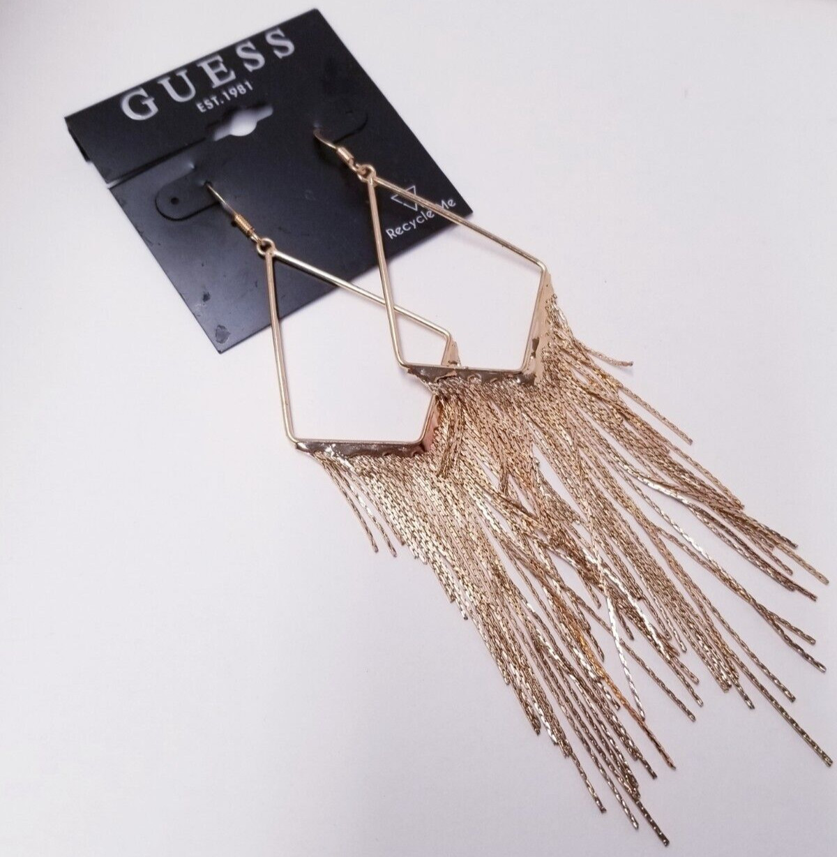 GUESS "Basic" Fringe Linear Drop Earrings - image 1
