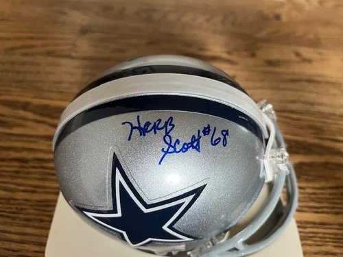 Herb Scott Autographed Auto Dallas Cowboys Mini Helmet