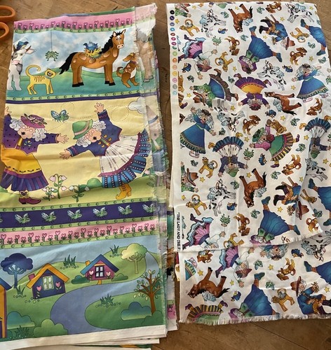 2 Patterns ‘The Lady & The Fly’ Cotton Fabric Nancy Smith Lynda Milligan AVLYN - Picture 1 of 12