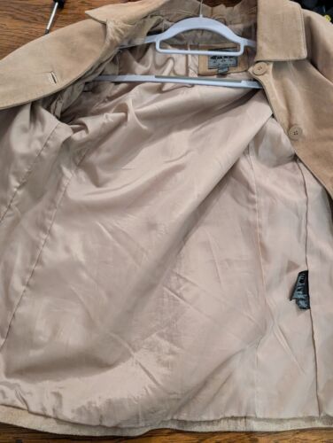 Bernardo echt braun/hellbraun Wildleder Leder Damen Jacke Mantel Button Down Gr. L - Bild 4 von 6