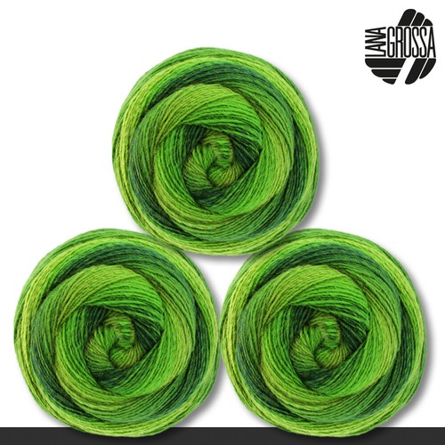 Lana Grossa 3 x 200 g Gomitolo Versione Dochtgarn Farbverlauf Wolle 12 Farben - Bild 8 von 25