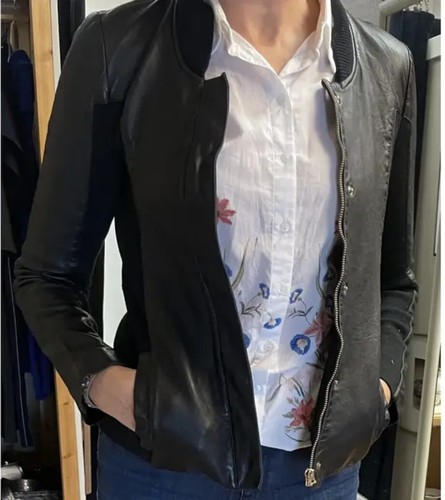 GUCCI schwarze Lederjacke Biker Motorrad Bündchen Reißverschluss Druckknöpfe Gr. 42 IT / 6 US - Bild 7 von 8