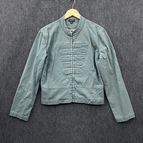 Witchery Womens Cropped Military Jacket 14 Olive Green Twill Stretch Casual Fit