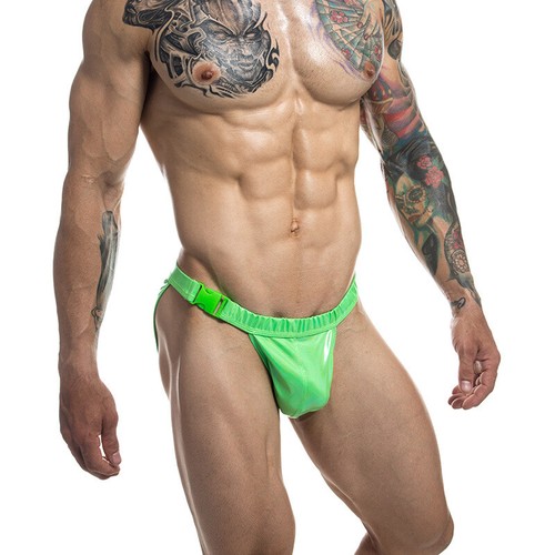 Para Hombres Sexy Wetlook Láser Imitación Cuero Hebilla Pinzas Calzoncillos Natación Parte Inferior Ropa Interior - Imagen 12 de 31