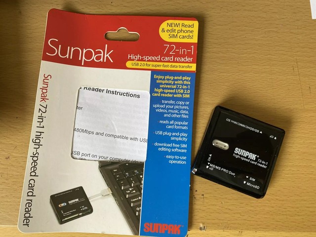 how to find sunpak 72 in 1 high speed card reader driver download