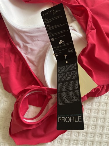 PROFILE BY GOTTEX Square Neck Ruffle Tankini Swimsuit Top Rose/Red Sz 14 - Picture 6 of 11