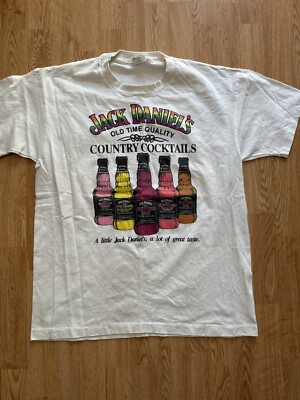 Rare Vintage 90s Jack Daniel's Country Cocktails T-shirt Size XL