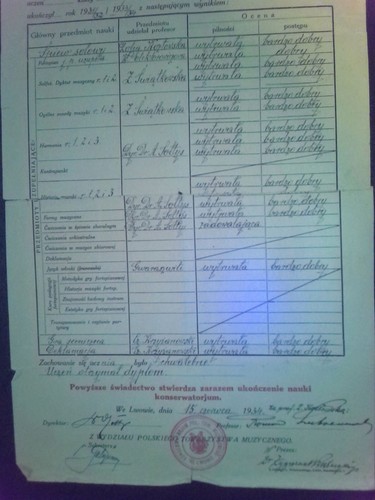 1930's Polish School Certificate With Official Stamp-TORN IN HALF-Shows Wear - Picture 7 of 8