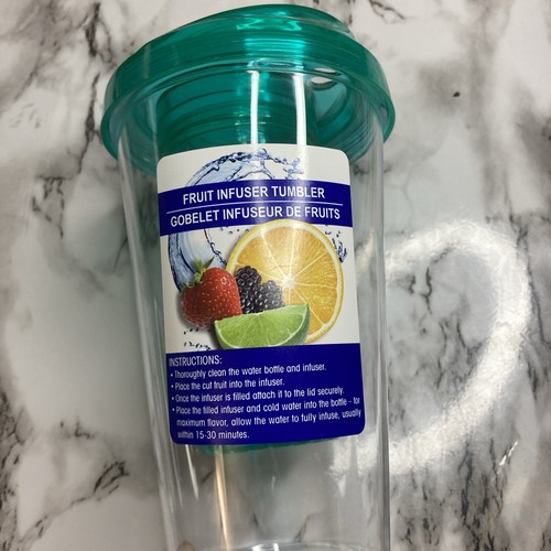 Fruit Infuser Tumbler Water Bottle - Teal