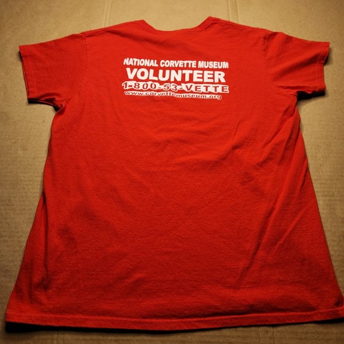 National Corvette Museum Volunteer Red Shirt Men’s Large Logo - Picture 7 of 8