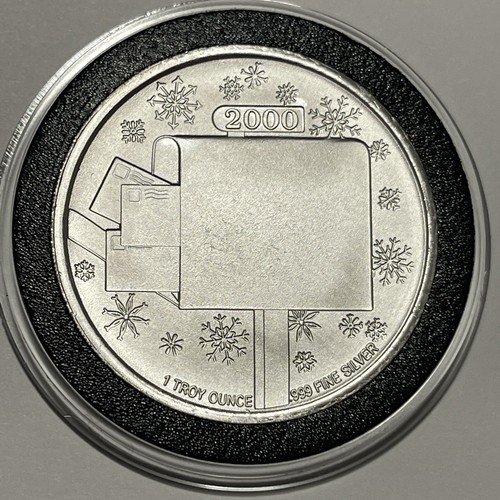 Millennium Christmas Santa Making A List Coin 1 Troy Oz .999 Fine Silver Round - Picture 8 of 14