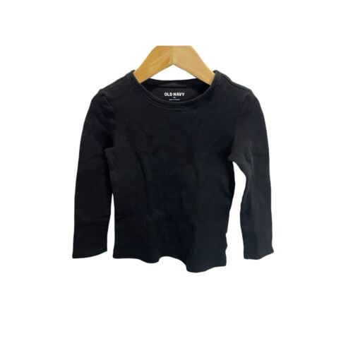 Old Navy 4t Long Sleeve Waffle Knit Black Top Girls Casual Winter