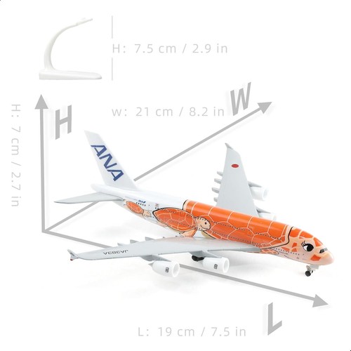 A380 1/300 ANA Orange Turtle Metal Diecast Airplane Model Airbus - Picture 2 of 12