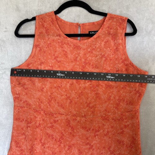 NY & Co Dress Womens Size 8 Orange Floral Maxi Slip Cottagecore Feminine Dainty - Picture 4 of 9