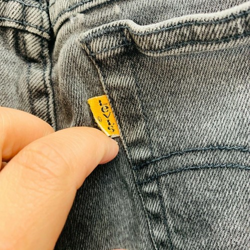 Vintage 90's Levis Orange Tab Youth Boys Black Tapered Leg Denim Blue Jeans Sz 9 - Picture 8 of 10