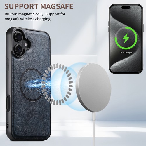 Robust Cowhide Phone Case w/Integrated Card Holder for Apple iPhone 16 Plus USA - Picture 4 of 8