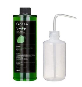 16.9oz Green Soap Prep Wash With 8oz Squeeze Bottle for Tattoos and Piercings