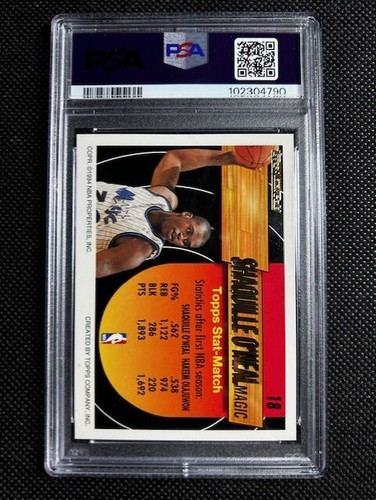 1993 Topps Black Gold Shaquille O’Neal #18 PSA 10 ***GEM MINT RARE*** MAGIC - Picture 2 of 2