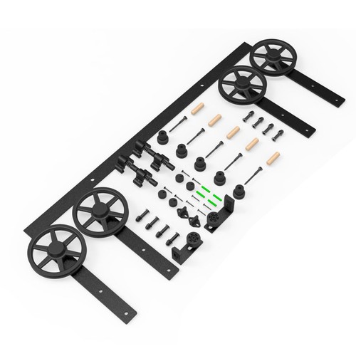 CCJH 4 FFT-20 FT Schiebescheune Tür Hardware Kit Gleisschrank verstellbare Bodenführung - Bild 17 von 17