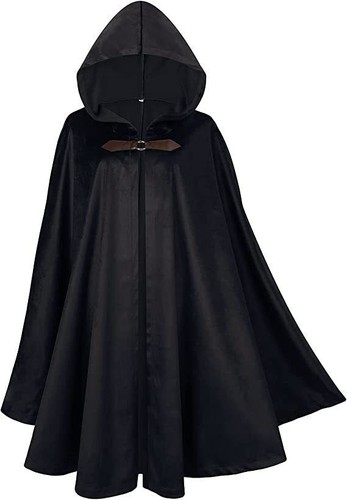 Medieval Halloween Estilo Retro Para hombres Capa con Capucha Capa Medio Largo Abrigos Imitación Gamuza - Imagen 4 de 25