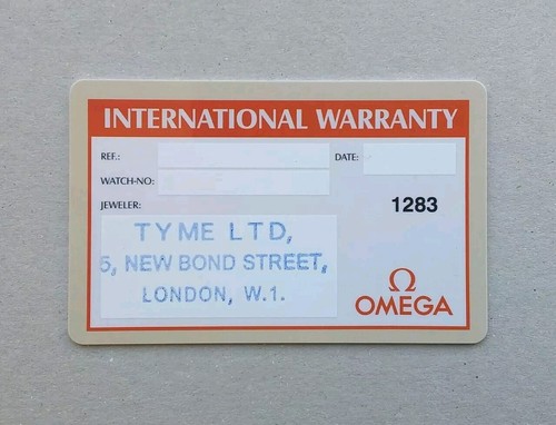 OMEGA Garanzia Warranty Booklet Card (Unwritten) - Anni '80 / '90 - Foto 1 di 2