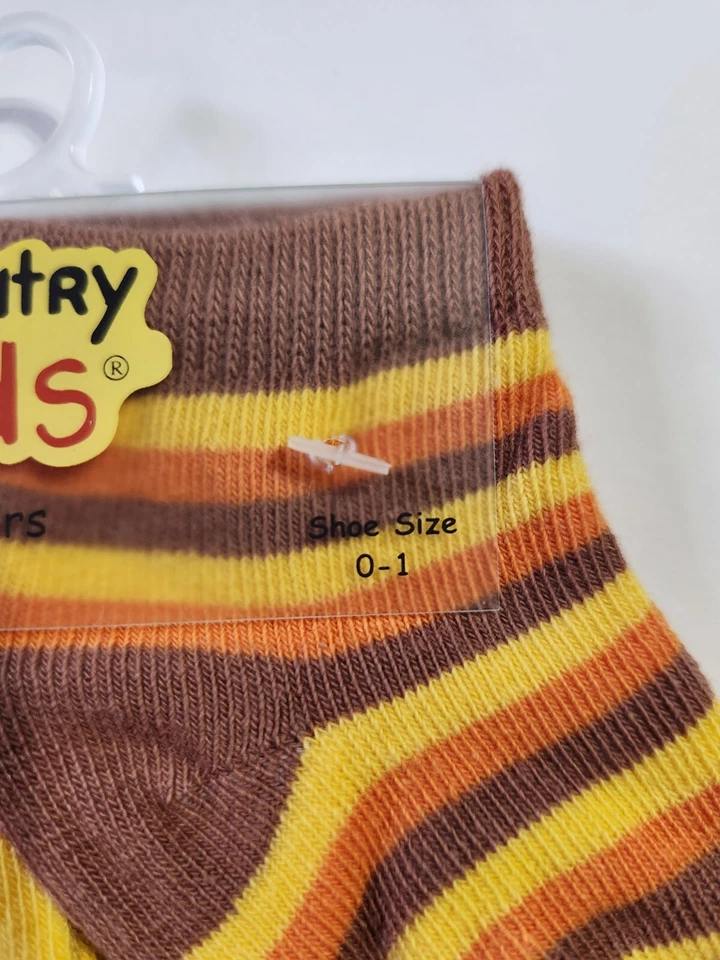 Country Kids мальчика baby носки лев размер 0-3 месяцев желтый, коричневый и оранжевый новый - Изображение 2 из 4