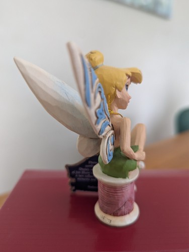 Disney Traditions Jim Shore Crafty Tink Tinker Bell On Bobbin Figurine - Picture 3 of 6