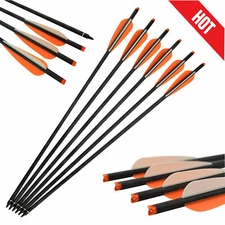 6/12 Pcs 16-22'' Archery Crossbow Bolts Carbon Shaft Arrows for Hunting Shooting