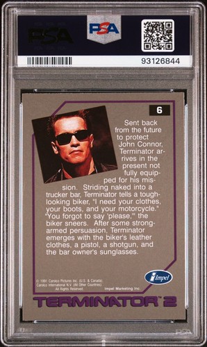 1991 Impel Terminator 2 - #6 Armed & Redy - PSA 10 GEM MINT - POP 1 - Picture 4 of 4