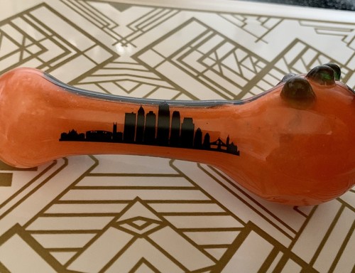 5 In. CUSTOM Bengals Cincinnati Glass Tobacco Smoking Bowl, Pipe, Piece NEW - Picture 4 of 8