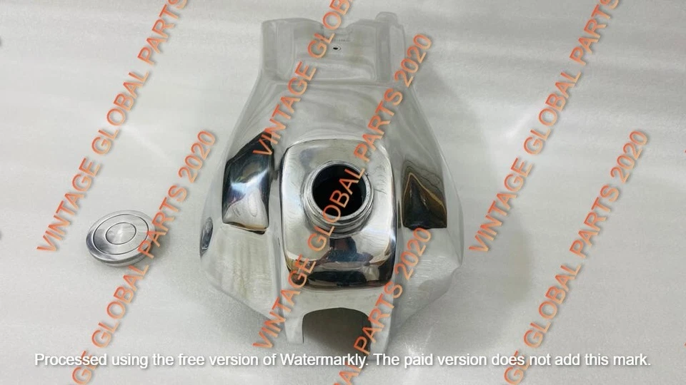 Honda CR125 CR 125R 1985 Modelo Aleación de Aluminio Pulido Gas Tanque de Combustible con Tapa Foto 4 de 4