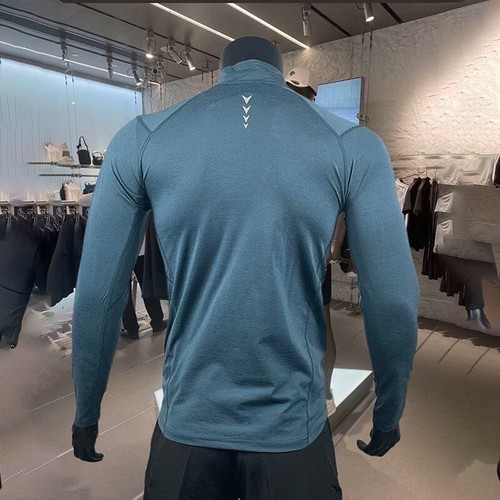 Descente Men Half-Zip Long Sleeve T-Shirt Breathable Sweat-Wicking Training Run - Picture 6 of 10