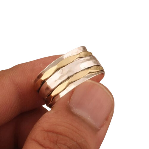 925 Silber Spinner Ring Daumen Band Angst Fidget Ring Geschenk für Männer & Frauen s287 - Bild 6 von 6