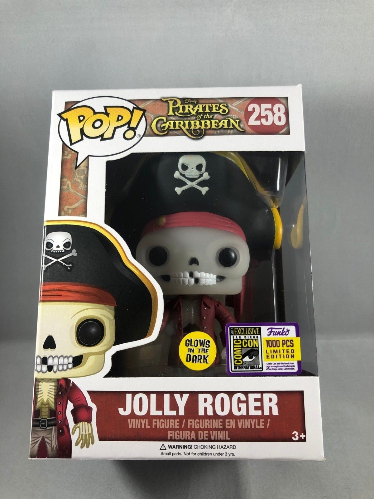 Jolly Roger GITD SDCC 2017 Pirates Of The Caribbean Funko Pop LE 1000 Protector Jolly Roger GITD SDCC 2017 Pirates Of The Caribbean Funko Pop LE 1000 Protector