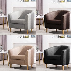 Details About Leisure Cozy Linen Fabric Tub Chairs Small Sofa Home Office Armchair Lounge Seat