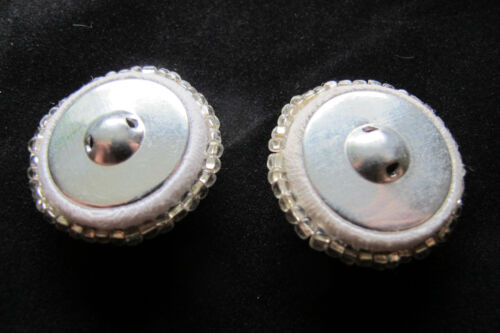 Lot 2Pcs 1 3/8" (35mm) Colorful Rhinestone Clear Beaded Buttons-BS06 - Picture 2 of 4
