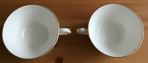 ANTIQUE BISTO (BISHOP & STONIER) - GREEN / PINK FLORAL 2 x TEA CUPS - Picture 3 of 4