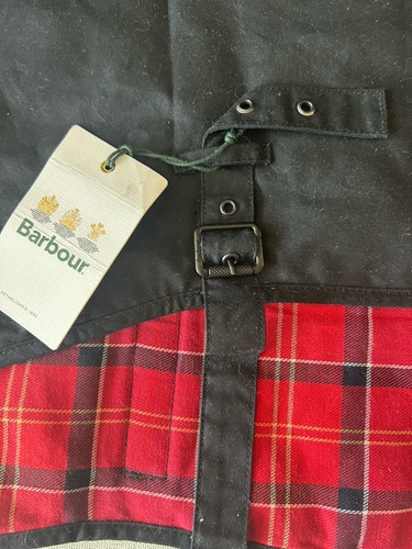 BARBOUR Matt Waxed Black Large Dog Coat British Clastic - Picture 3 of 9