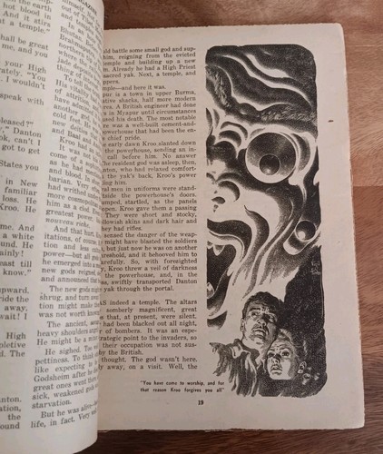 Fantastic Story Magazine Pulp Summer 1954 BRADBURY Classic Girl In Eye Cover - Foto 13 di 19