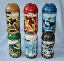 2004 Lego Bionicle TOA METRU NUI (8601- 8606) in Rare GLITTER CANISTERS