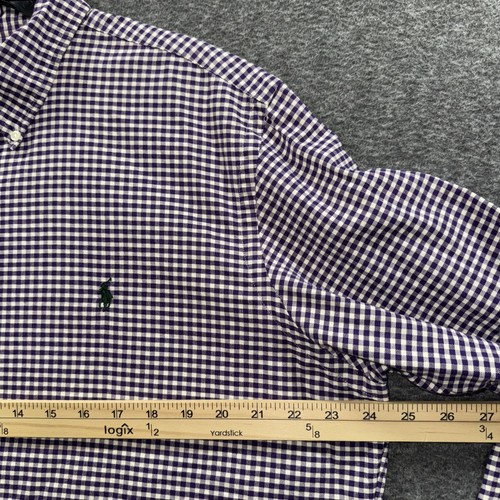 Ralph Lauren Shirt Mens XL Gingham Check Button Down Custom Fit Dress Shirt - Picture 4 of 11