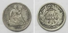 X7293  1864-S Liberty Seated Half Dime H10c, VG/Fine details, scratched