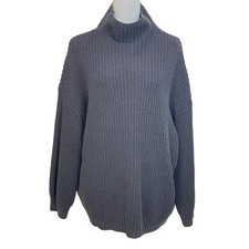 American Eagle Y2k Sweater Women  s M Charcoal Gray Oversized Chunky Knit