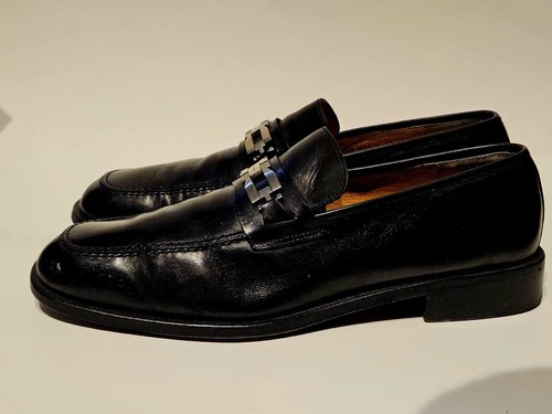 Salvatore Ferragamo Gr. 13 Herren Horsebit Schwarz Leder Halbschuhe - Bild 3 von 6