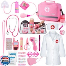 Sundaymot Doctor Kit for Girls, 34 Pcs Doctor kit for Toddlers 3-5 with Medic