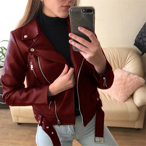 Abrigo Mujer Top Otoño Corto Cuero Chaqueta - Imagen 13 de 25