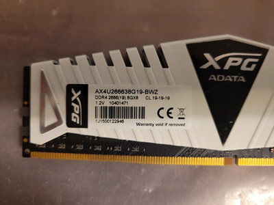 ADATA XPG Ddr4 2666 (19) 8gx8 RAM Memory Ax4u266638g19-bwz