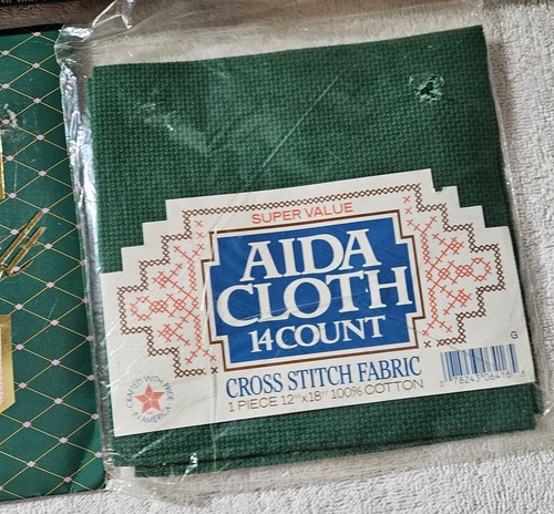 NEW in Package Vintage Lot Cross-Stitch Fabric Charles Craft AIDA Cotton - Picture 3 of 5