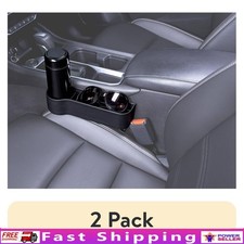 Car Seat Gap Storage Organizer 2 Pack W/ Cup Holders Phone Wallet Holder New